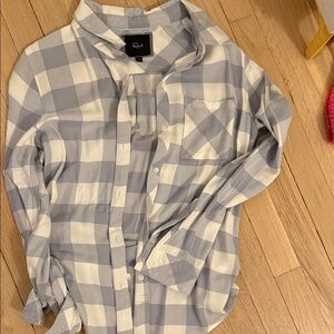 Rails Blue and White Checkered Button-Down Shirt